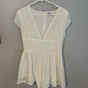 White Short Sleeve Romper
